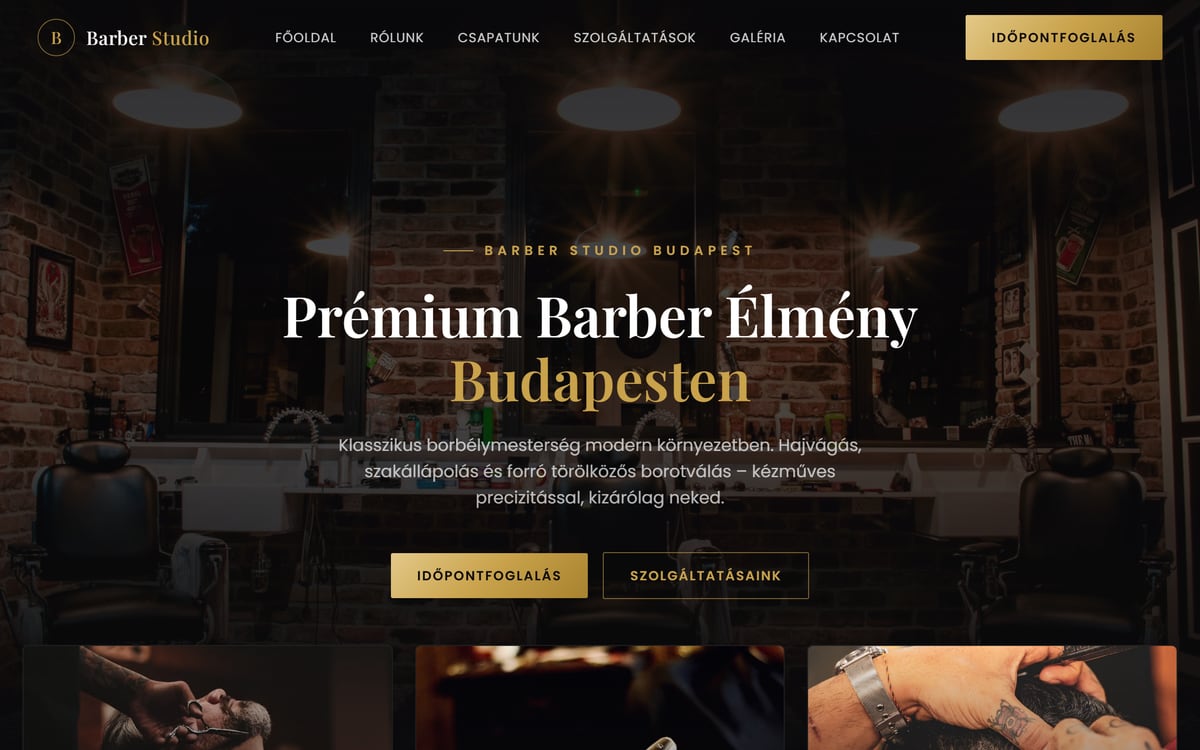 Barber Studio - weboldal előnézet