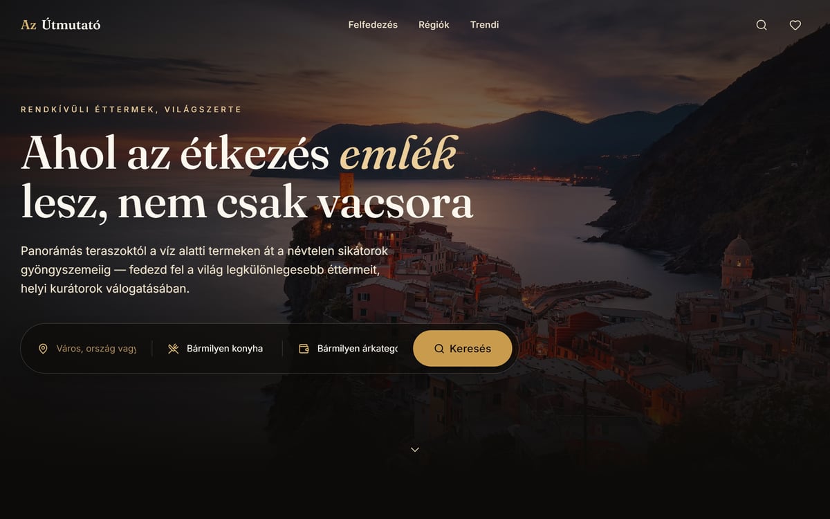 Az útmutató - weboldal előnézet
